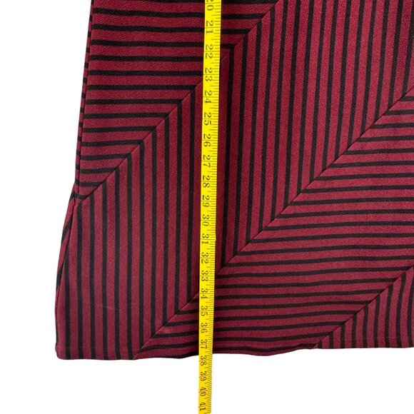 Hutch Anthropologie Knitwork Dress Burgundy Black Striped Long Sleeve Size L - Picture 9 of 15